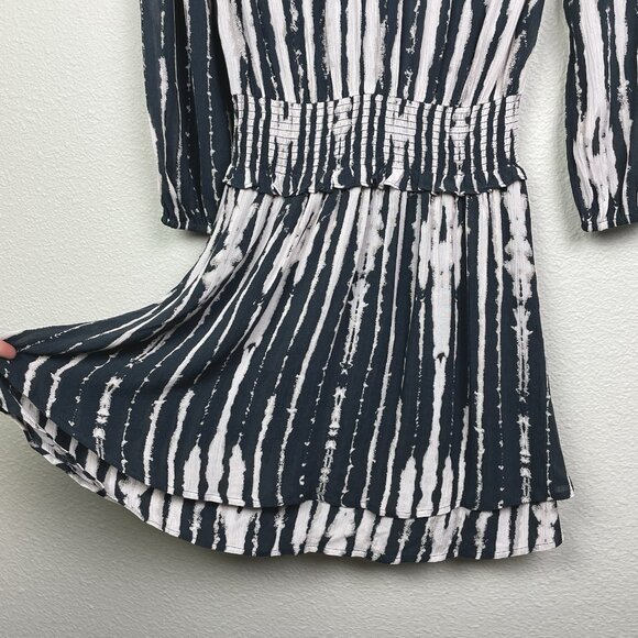 Rails NWT Inez Dress Women's Small Black Nile Mini Dress Long Sleeve Smocked - Picture 11 of 16